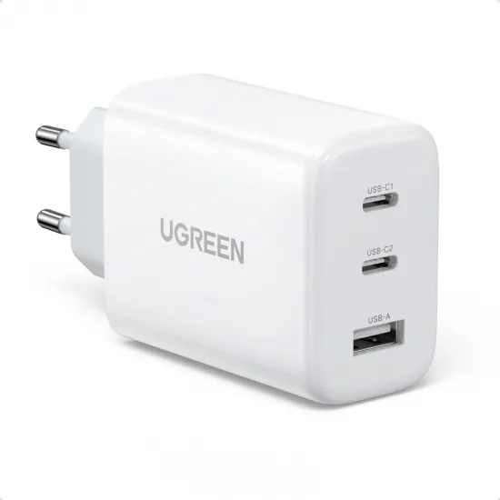 Ugreen fast charger 2x USB Type C / USB 65W PD3.0, QC3.0/4.0+ white (CD275)
