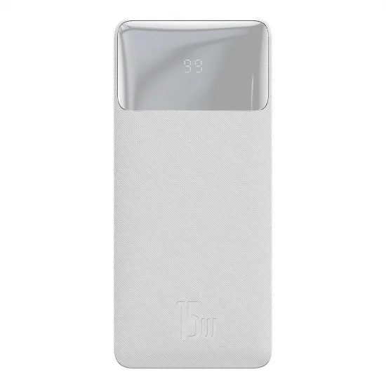 Baseus Bipow fast charging power bank 20000mAh 15W white (Overseas Edition) + USB-A - Micro USB cable 0.25m white (PPBD050102)