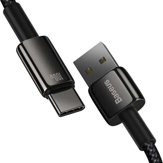 Baseus Tungsten Gold Kabel USB-A - USB-C 480Mb/s 100W 1m schwarz (CAWJ000001)