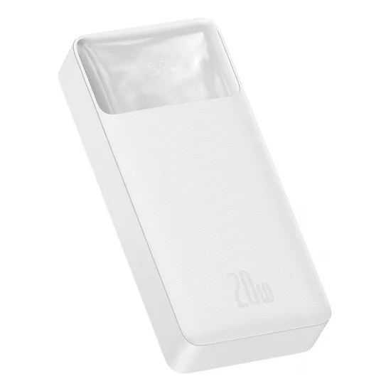 Baseus Bipow fast charging powerbank 20000mAh 20W white (Overseas Edition) + USB-A - Micro USB cable 0.25m white (PPBD050302)