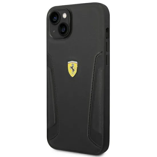 Ferrari FEHCP14MRBUK iPhone 14 Plus 6.7&quot; black/black hardcase Leather Stamp Sides