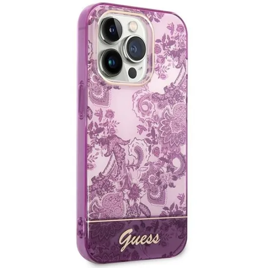 Guess GUHCP14LHGPLHF iPhone 14 Pro 6.1&quot; fuchsia/fuschia hardcase Porcelain Collection