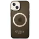 Guess GUHMP14MHTCMK iPhone 14 Plus 6,7&quot; schwarz/schwarzes Hartschalenetui Gold Outline Translucent MagSafe