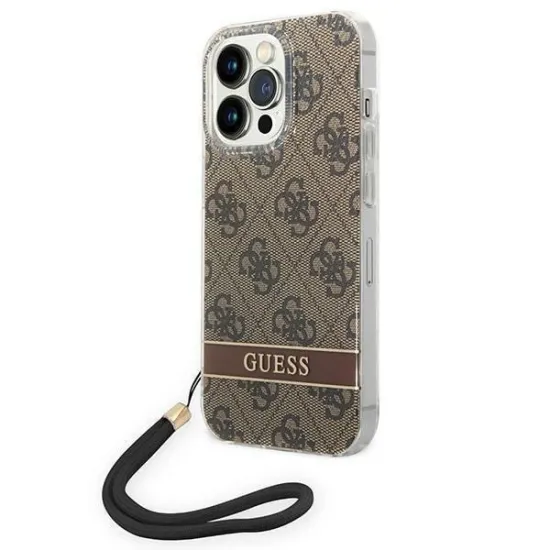 Guess GUOHCP14XH4STW iPhone 14 Pro Max 6.7 &quot;brown / brown hardcase 4G Print Strap