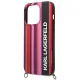 Karl Lagerfeld KLHCP14XSTSTP iPhone 14 Pro Max 6,7 &quot;Hardcase Pink / Pink Color Stripes Strap