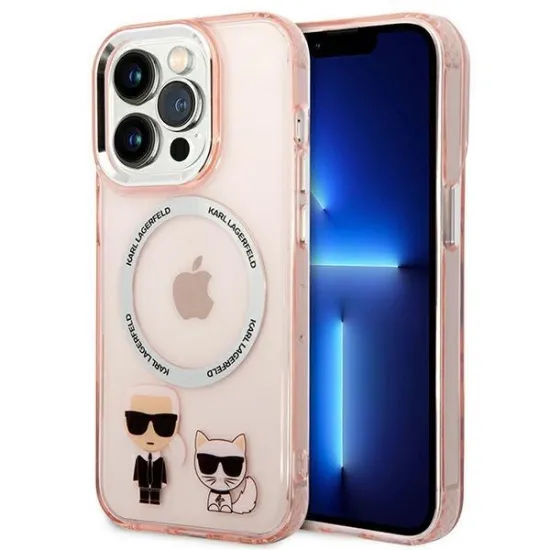 Karl Lagerfeld KLHMP14XHKCP iPhone 14 Pro Max 6.7 &quot;hardcase pink / pink Karl &amp; Choupette Aluminum Magsafe