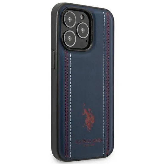 US Polo USHCP14LPFAV iPhone 14 Pro 6.1&quot; navy/navy blue Leather Stitch