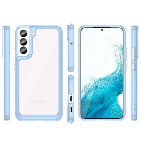 Outer Space Case for Samsung Galaxy S23 cover with a flexible frame blue