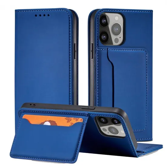 Magnet Card Case for Samsung Galaxy S23+ flip cover wallet stand blue