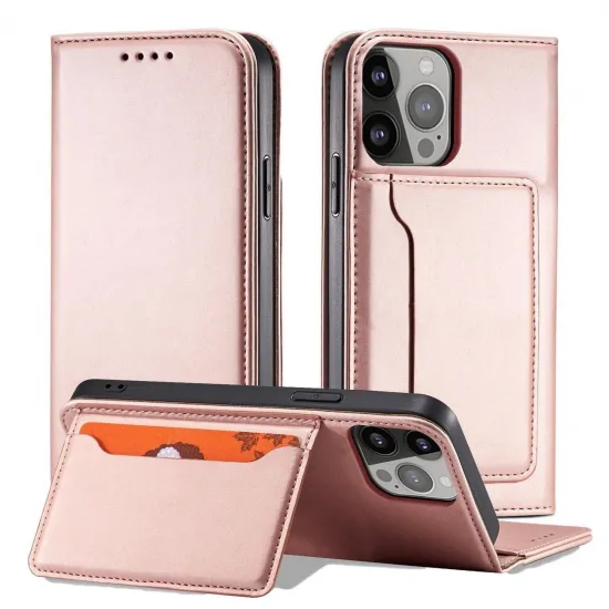 Magnetkartenhülle für Samsung Galaxy S23 Ultra Cover mit Flip Wallet Stand Pink