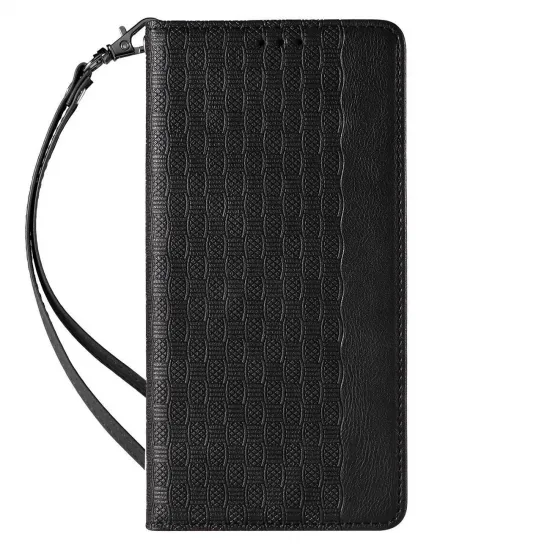 Magnet Strap Case for Samsung Galaxy S23+ Flip Wallet Mini Lanyard Stand Black