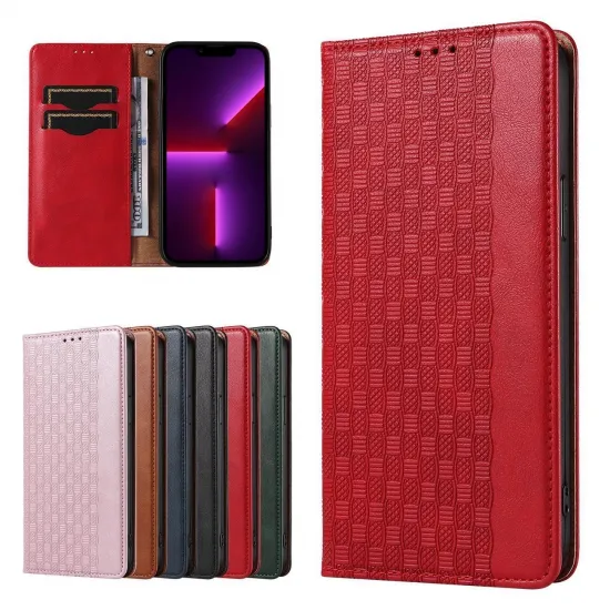 Magnet Strap Case für Samsung Galaxy S23+ Flip Wallet Mini Lanyard Stand rot