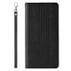 Magnet Strap Case for Samsung Galaxy S23 Ultra Flip Wallet Mini Lanyard Stand Black