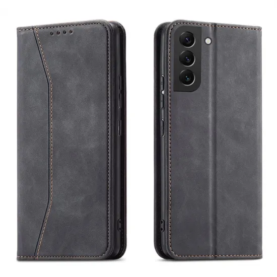 Magnet Fancy Case für Samsung Galaxy S23+ Flip Cover Wallet Stand schwarz