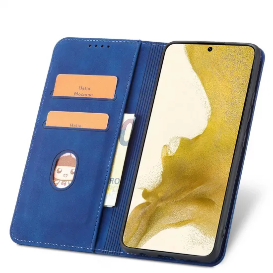 Magnet Fancy Case for Samsung Galaxy S23+ flip cover wallet stand blue