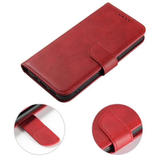 Magnet Case case for Samsung Galaxy S23+ flip cover wallet stand red