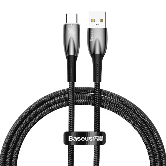 Baseus Glimmer Series Fast Charging Cable USB-A - USB-C 100W 480Mbps 1m Black