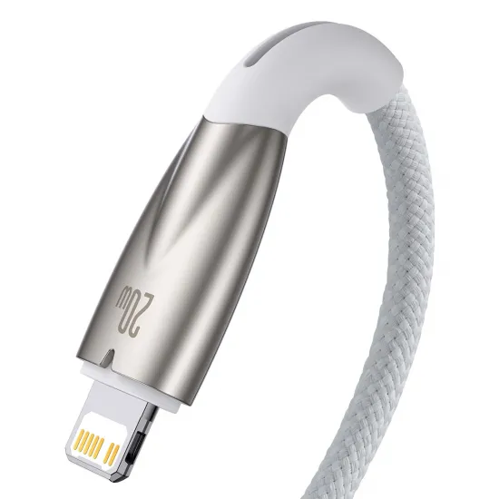 Baseus Glimmer Series cable with fast charging USB-C - Lightning 480Mb/s PD 20W 1m white