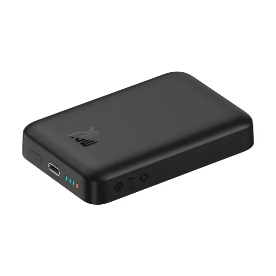 Baseus Magnetic Mini Power Bank with MagSafe 15W / PD QC 20W 10000mAh Black (Overseas Edition) + Xiaobai Series Cable USB-C - USB-C 60W 3A 0.5m Black