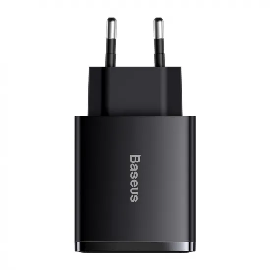 [AFTER RETURN] Baseus Compact quick charger 2x USB / USB Type C 30W 3A Power Delivery Quick Charge black (CCXJ-E01)