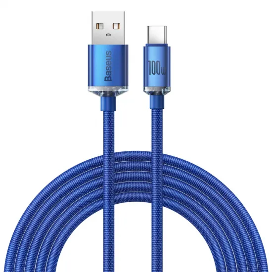 [RETURNED ITEM] Baseus crystal shine series fast charging data cable USB Type A to USB Type C 100W 2m blue (CAJY000503)