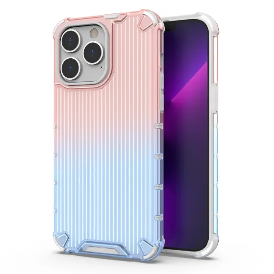 Ombre Protect Case for iPhone 14 Pro Max pink and blue armored case