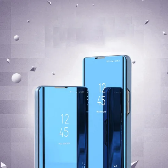 Clear View Case Hülle für Samsung Galaxy S23 blaue Klapphülle
