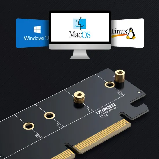 Ugreen CM465 PCIe 4.0 x16 to M.2 NVMe M-Key Expansion Card - Black