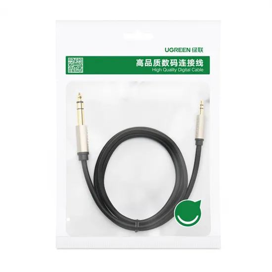 Ugreen cable audio cable TRS mini jack 3.5mm - jack 6.35mm 1m gray