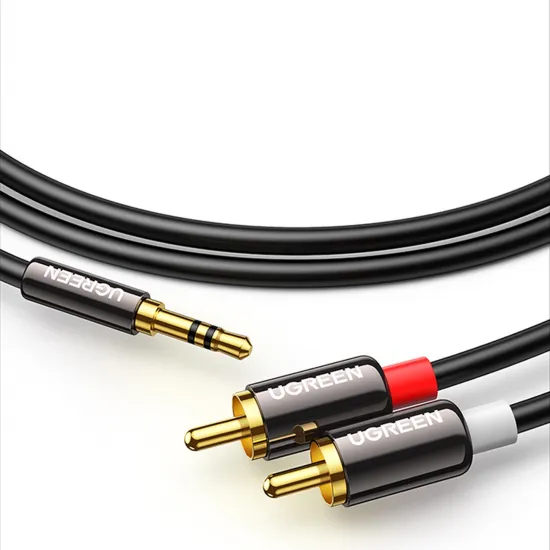 Ugreen Kabel Audiokabel 3,5 mm Miniklinke - 2 RCA 1,5 m schwarz (AV116)