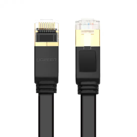 Ugreen Ethernet patch cord U/FTP Cat. 7 10Gb/s flat 0.5m black (NW106)