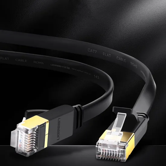 Ugreen Ethernet-Patchkabel U/FTP Cat. 7 10 Gbit/s flach 0,5 m schwarz (NW106)