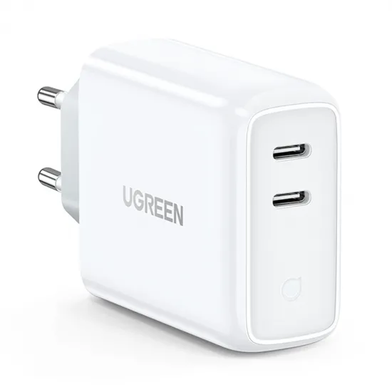 Ugreen fast wall charger 2x USB Type C 36 W Quick Charge 4.0 Power Delivery SCP FCP AFC white (70264 CD199)