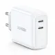 Ugreen fast wall charger 2x USB Type C 36 W Quick Charge 4.0 Power Delivery SCP FCP AFC white (70264 CD199)
