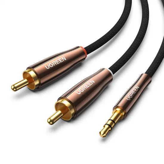 Ugreen Kabel Audiokabel 3,5 mm Miniklinke (männlich) - 2 RCA (männlich) 2 m Kupfer (AV170)