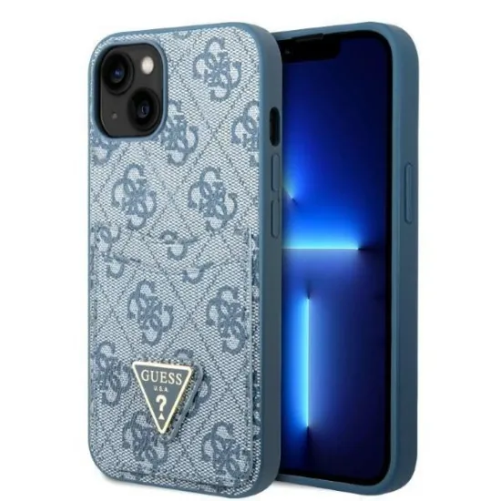 Guess GUHCP13MP4TPB iPhone 13 6.1&quot; blue/blue hardcase 4G Triangle Logo Cardslot