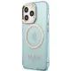 Guess GUHMP13XHTCMB iPhone 13 Pro Max 6.7&quot; blue/blue hard case Gold Outline Translucent MagSafe