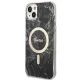 Set Guess GUBPP14SHMEACSK Case+ Charger iPhone 14 6.1" black/black hard case Marble MagSafe