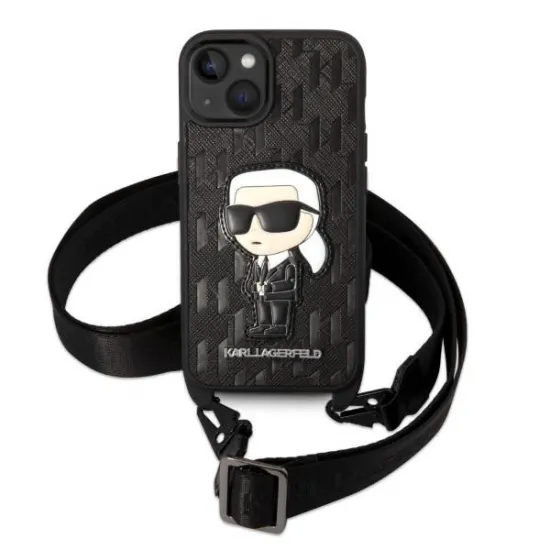 Karl Lagerfeld KLHCP14MSTKMK iPhone 14 Plus 6.7&quot; black/black hardcase Monogram Ikonik Patch