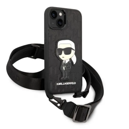 Karl Lagerfeld KLHCP14MSTKMK iPhone 14 Plus 6.7&quot; black/black hardcase Monogram Ikonik Patch