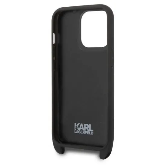 Karl Lagerfeld KLHCP14XSTMMK iPhone 14 Pro Max 6.7&quot; hardcase black/black Monogram Plaque Logo Strap