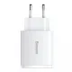 Baseus Compact fast wall charger 2x USB / USB Type C 30W 3A Power Delivery Quick Charge white (CCXJ-E02)