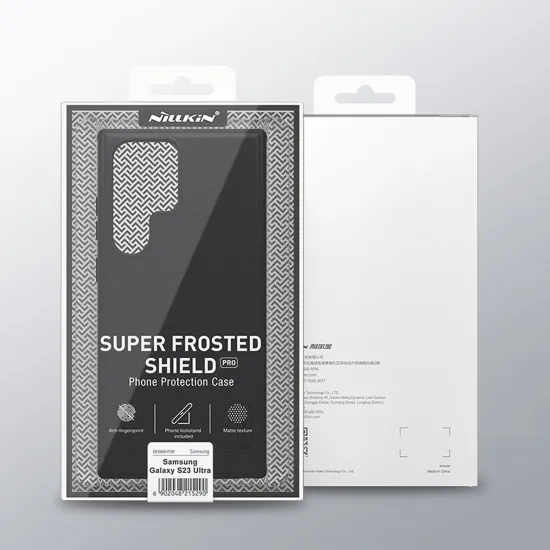 Nillkin Super Frosted Shield Pro Hülle für Samsung Galaxy S23 Ultra gepanzerte Hülle + Telefonständer blau