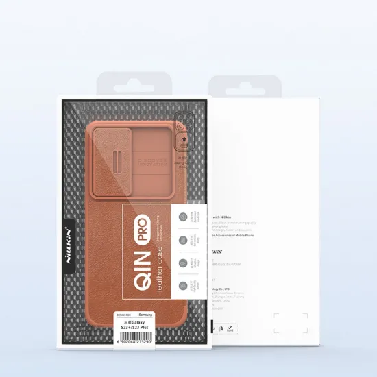 Nillkin Qin Leather Pro Case Hülle für Samsung Galaxy S23+ Cover mit Flip-Kameraschutz Braun