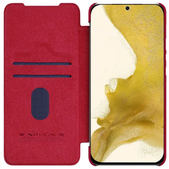 Nillkin Qin Leather Pro Case Case for Samsung Galaxy S23+ Cover with Flip Camera Protector Red