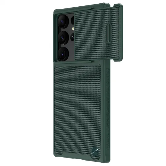 Nillkin Textured S Case für Samsung Galaxy S23 Ultra gepanzerte Hülle mit Kameraabdeckung grün