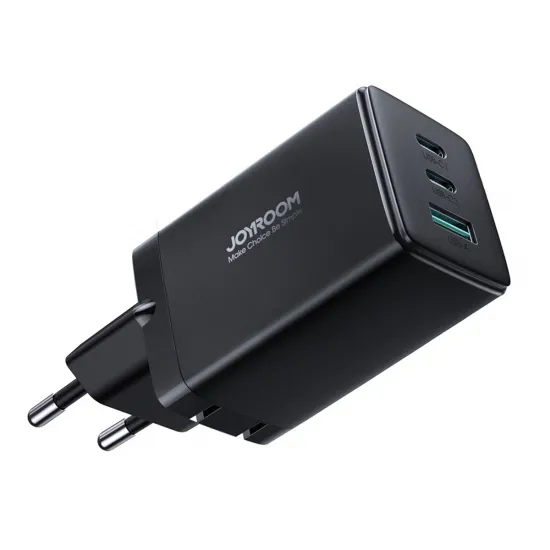Joyroom fast charger GaN 65W USB, 2x USB C black + USB C cable - USB C 100W 1.2m (TCG01)