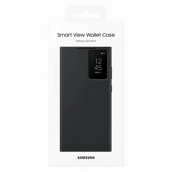 Samsung Smart View Wallet Case for Samsung Galaxy S23 Ultra cover with smart flip window card wallet black (EF-ZS918CBEGWW)