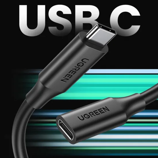 Ugreen 10387 USB-C - USB-C PD QC cable 4K 60Hz 100W 5A 10Gb/s 1m - black