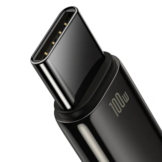 Baseus Tungsten Gold cable USB-A - USB-C 480Mb/s 100W 1m black (CAWJ000001)